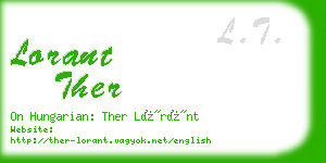 lorant ther business card